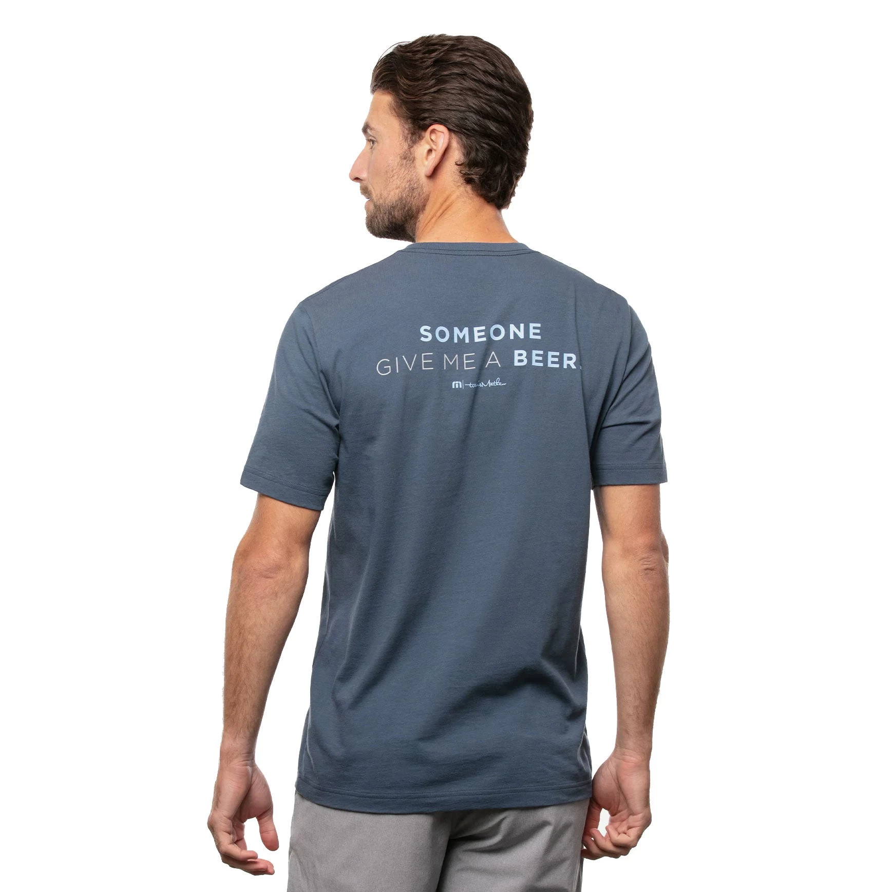 TravisMathew Finest Bottle Sargasso Sea Mens Golf T-Shirt - Image 2