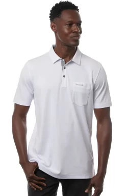 TravisMathew Get Iced White Mens Golf Polo